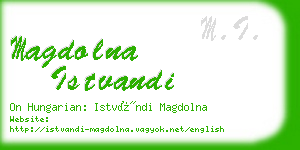 magdolna istvandi business card